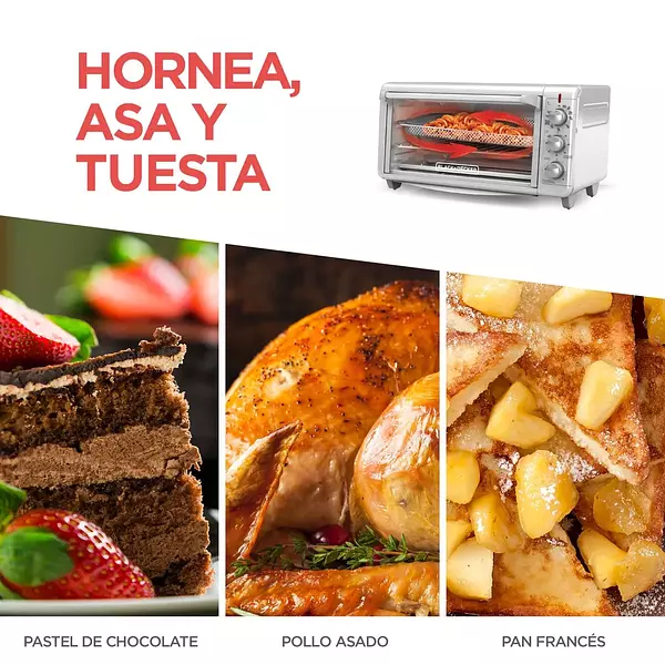 Horno Tostador + Freidora Black And Decker 30 Litros Inox 45