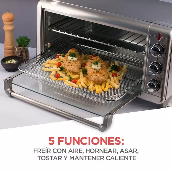 Horno Tostador + Freidora Black And Decker 30 Litros Inox 45