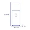 Nevera Kalley Congelador Superior 332 Litros K-Nt332l Gris