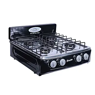 Estufa De Sobremesa Yamagas 4 Puestos Acero Negro