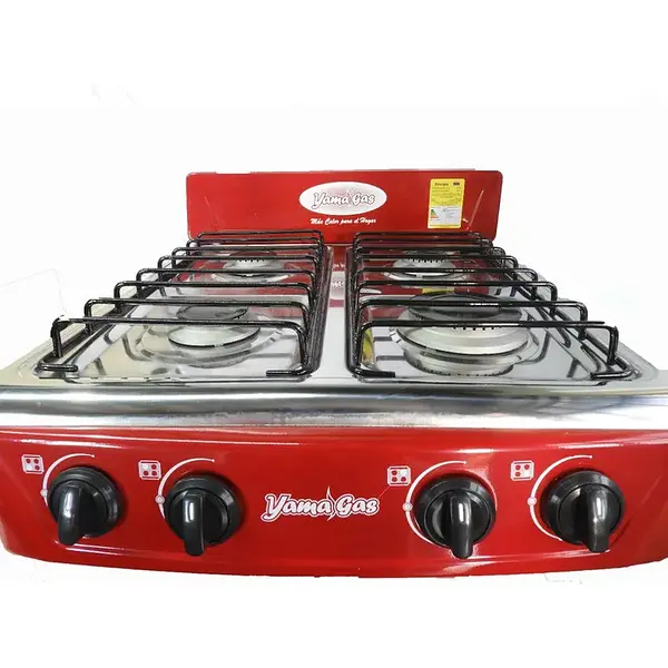 Estufa De Mesa 4 Puestos Rojo Gas Propano