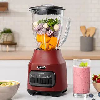 Licuadora Oster Vaso Vidrio 6 Velocidades Roja 8427