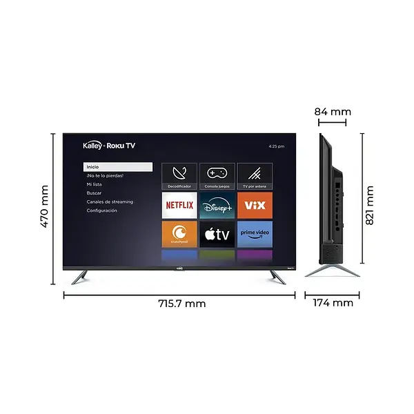 Tv Kalley 32" Pulgadas 80 Cm K-Rtv32hd Smart Tv Roku Tv