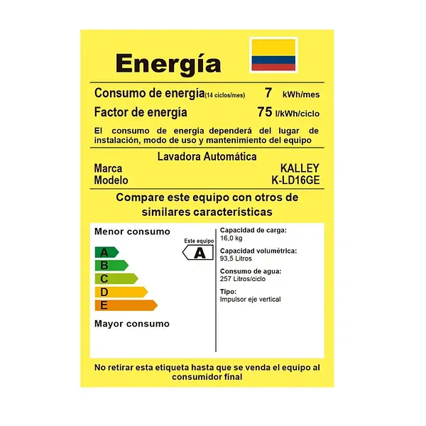 Lavadora Kalley Carga Superior 16 Kilos K-Ld16ge Gris