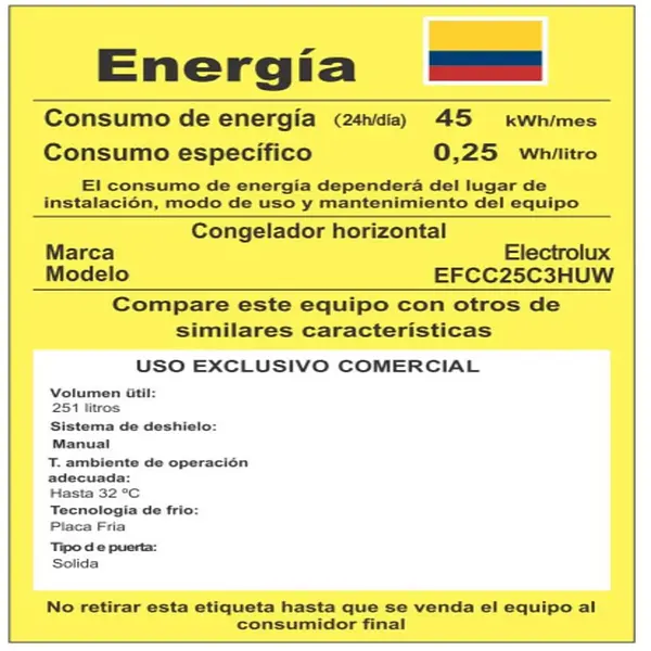 Congelador Electrolux Efcc25c3huw De 251 Litros