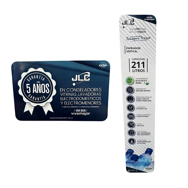 Vitrina Refrigerante Jlc Vertical 211 Litros 0177