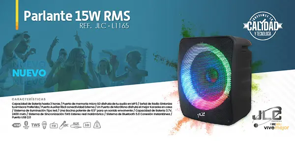 Parlante Jlc 15w Rms Bluetooth Jlc-L1165