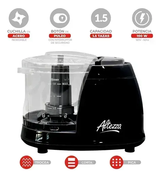 Procesador De Alimentos Altezza Afp-3150 Negro 4407