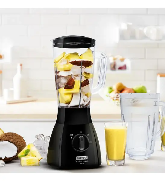Licuadora Samurai Optimix Plus Vaso Plastico Negra