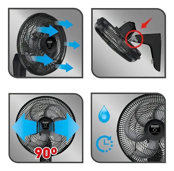 Ventilador Samurai Silence Force Plus Pared Negro 4606