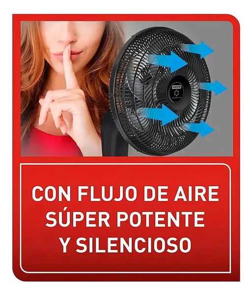 Ventilador Samurai Silence Force Plus Pared Negro 4606