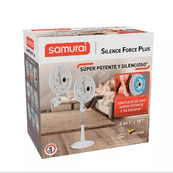 Ventilador Samurái Silence Force Plus 2 En 1 Blanco 4200