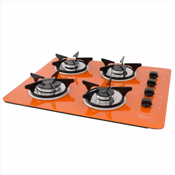 Estufa Continental Empotrar 4p Vidrio 6mm Ee Gn Naranja 6682