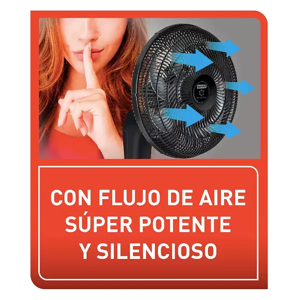 Ventilador Samurai Silence Force Pared Negro