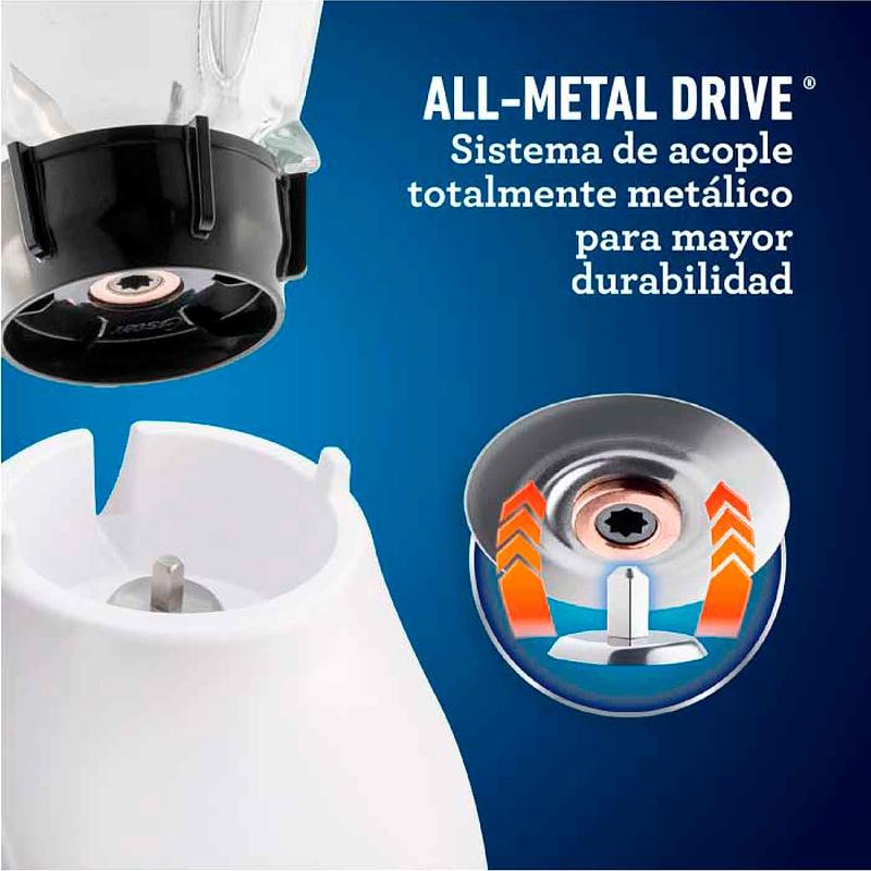 Licuadora Oster All Metal Drive 3 Velocidades Vaso de Vidrio