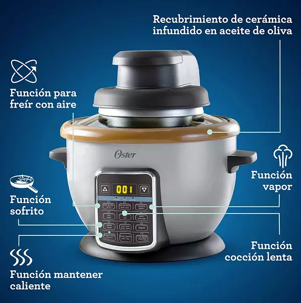 Olla Oster Multifuncional 10 En 1 Con Freidora 2.2 Lt 5763