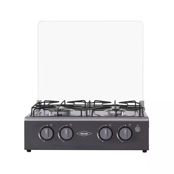Estufa Haceb 4p Tapa De Vidrio Gas Natural Avellana 2625
