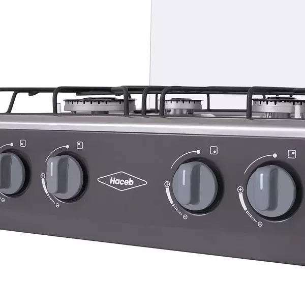Estufa Haceb 4p Tapa De Vidrio Gas Natural Avellana 2625