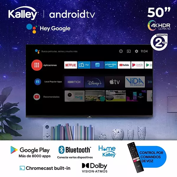 Televisor Kalley 50 Pulgadas 127 Cm 4k-Uhd Qled Plano Smart