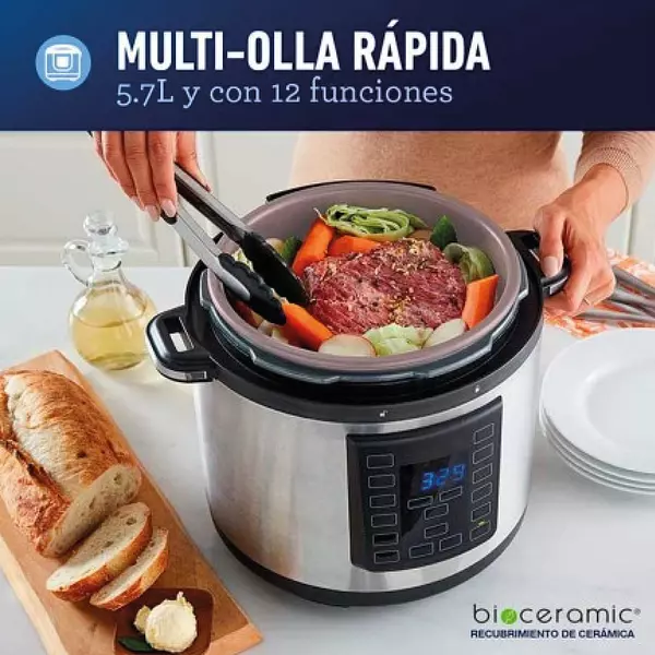 Olla Multifuncional Oster 5.7 Lt Bioceramic Negra 6347