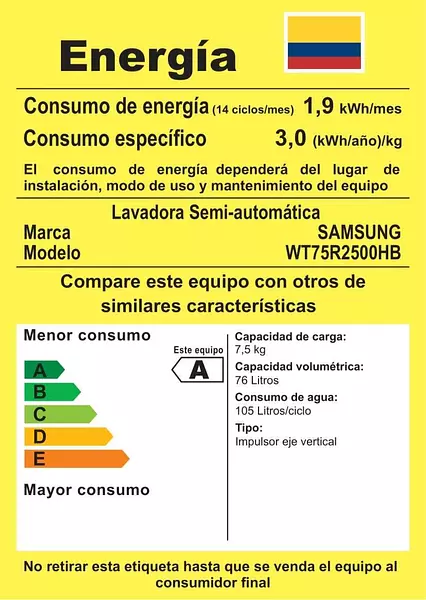 Lavadora Samsung Semiautomática De 7.5 Kg Gris 4411