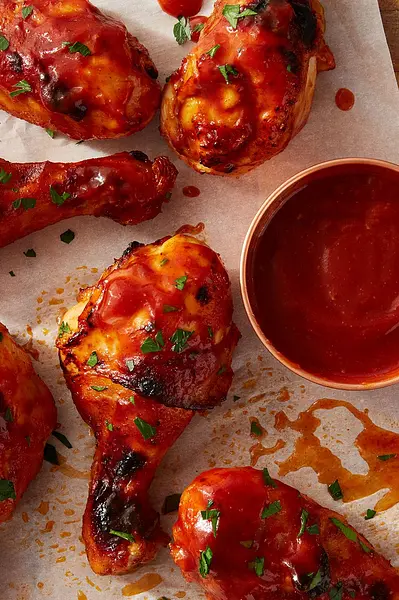 Muslos de pollo con salsa barbacoa en la Airfryer